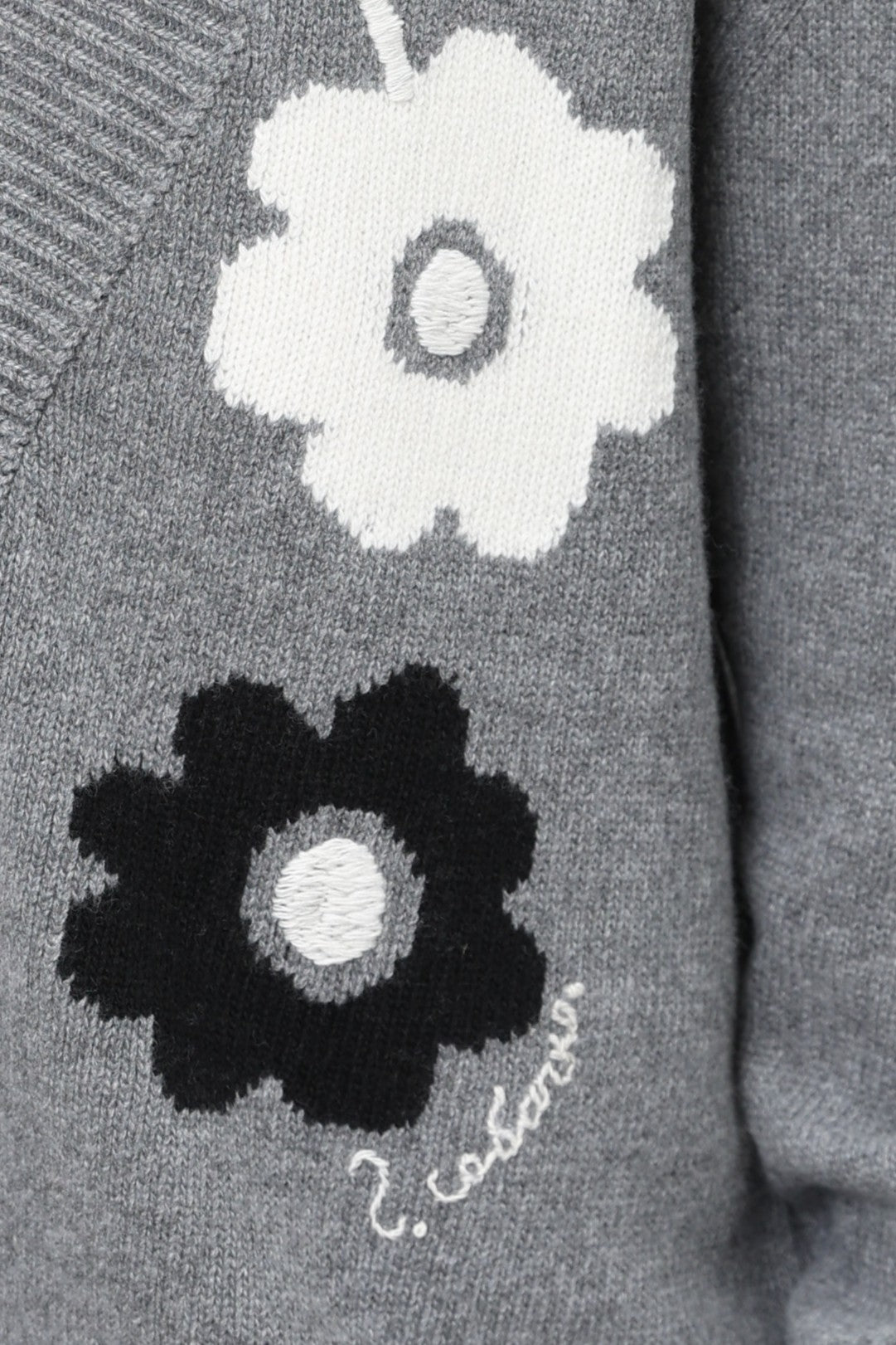 Oversized Cardigan With Embroidered Flowers 91LAB