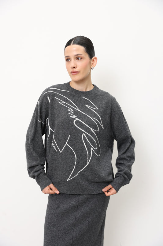 Jumper With Accent Graphic Motif 91LAB