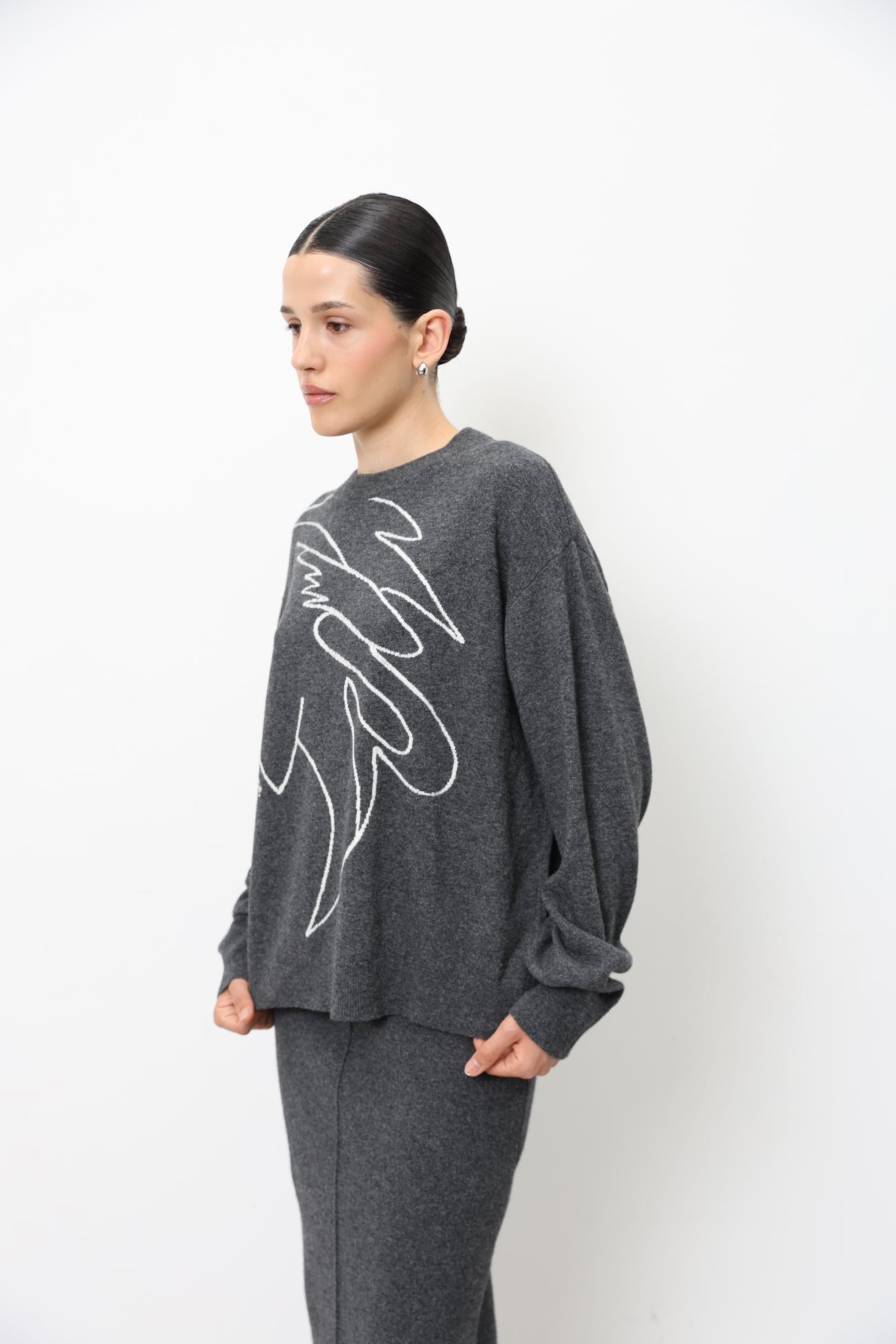 Jumper With Accent Graphic Motif 91LAB