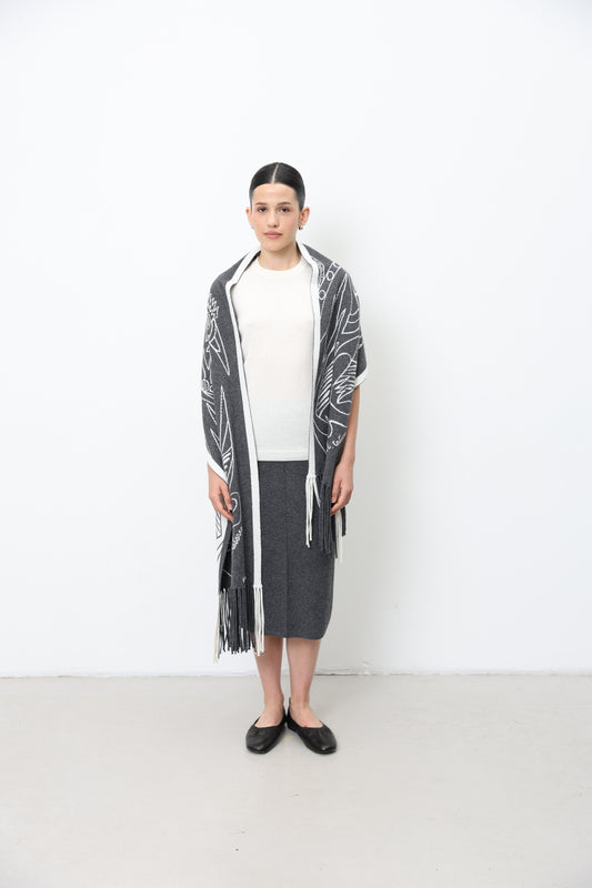 Jacquard Scarf With Graphic Motif 91LAB