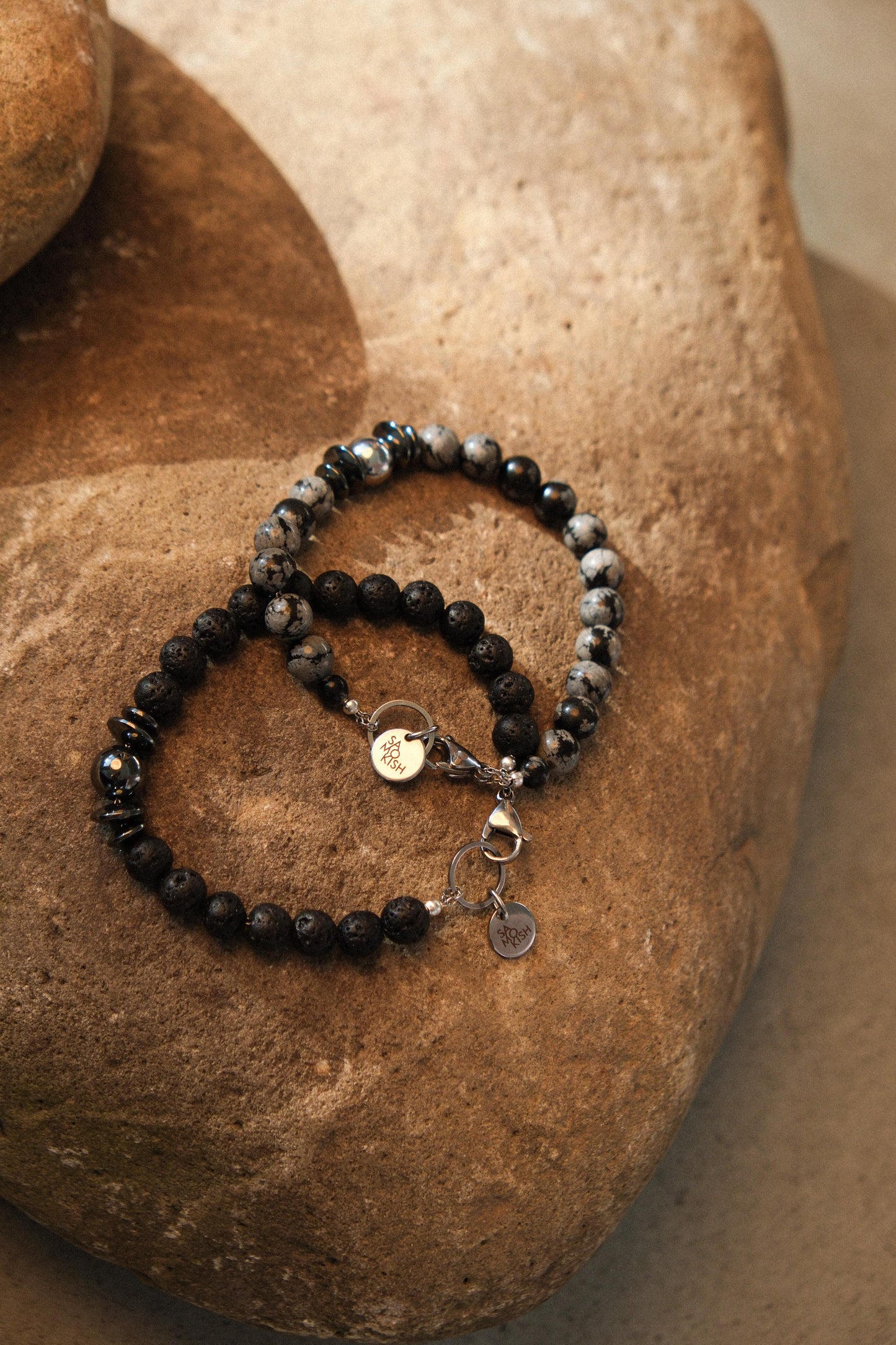 BASTIANO bracelet with snowy obsidian SAMOKISH