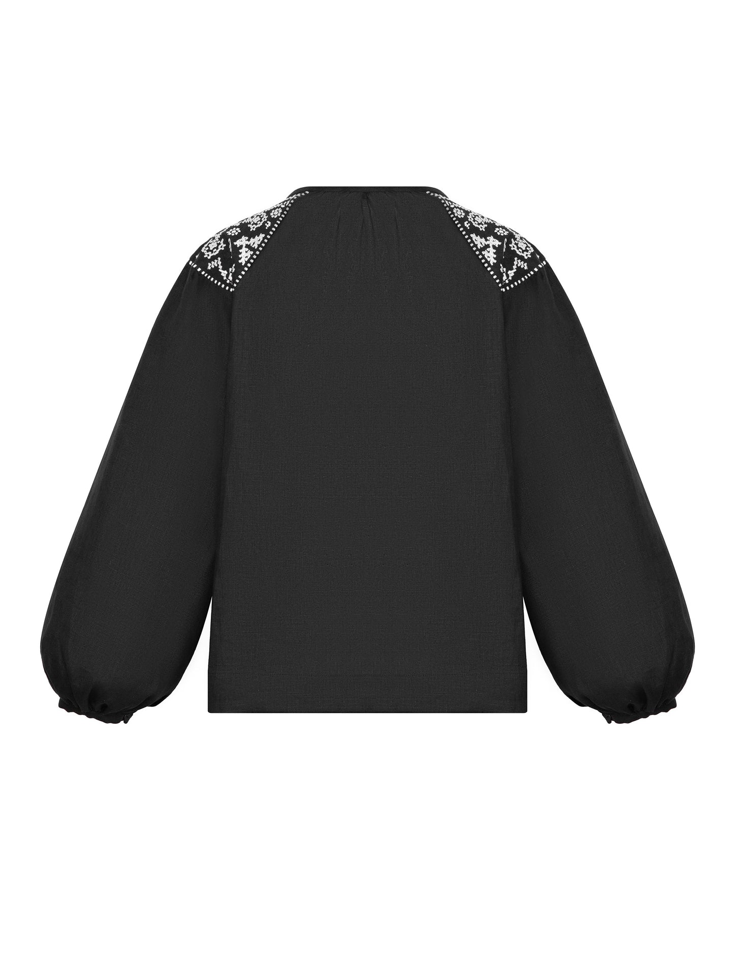 Embroidered shirt Izola black ETNODIM