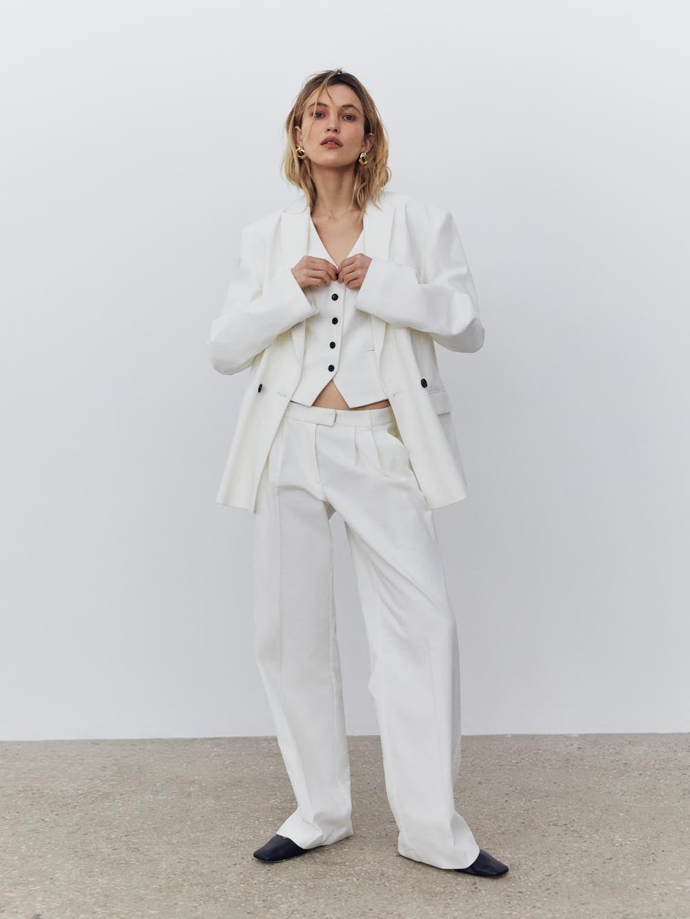 Velvet oversized ivory jacket NOVITSKA