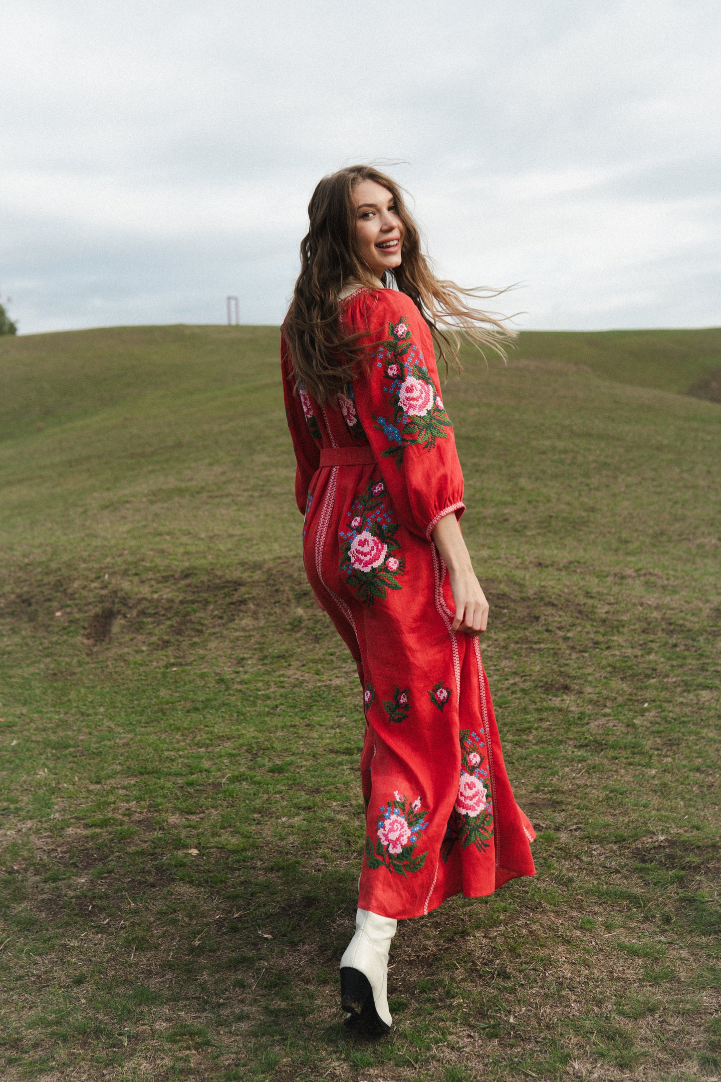 Evelina Red Maxi Dress FOBERINI