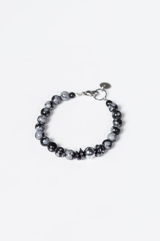 BASTIANO bracelet with snowy obsidian SAMOKISH