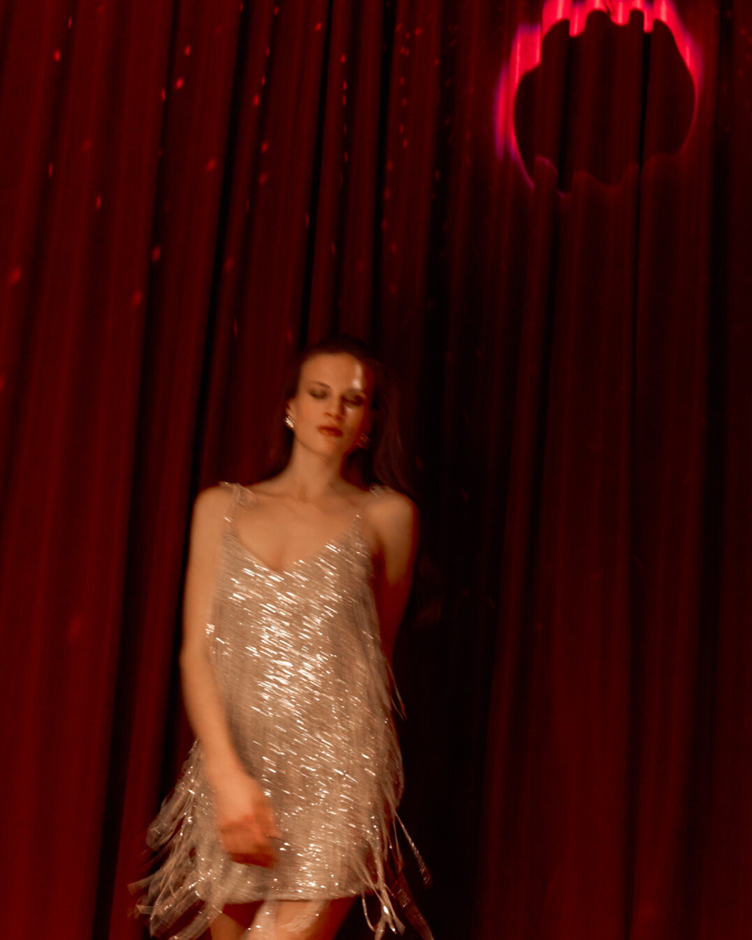 Disco mini dress with handmade detailing NOVITSKA