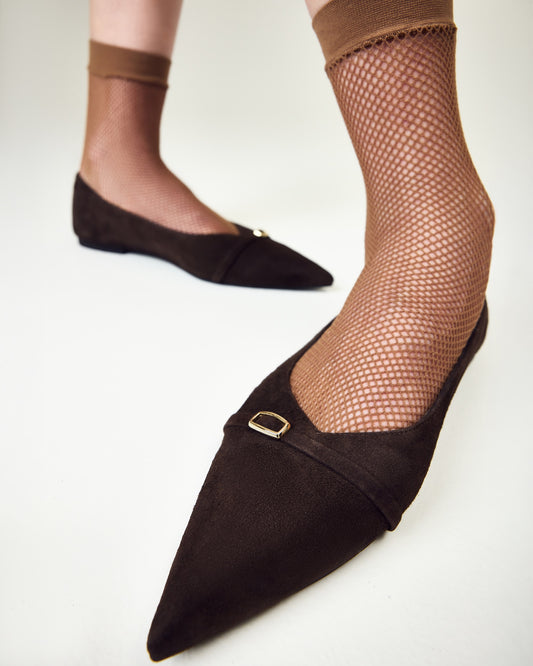 Alice brown ballet flats with a pointed toe LOOKIE ATELIER