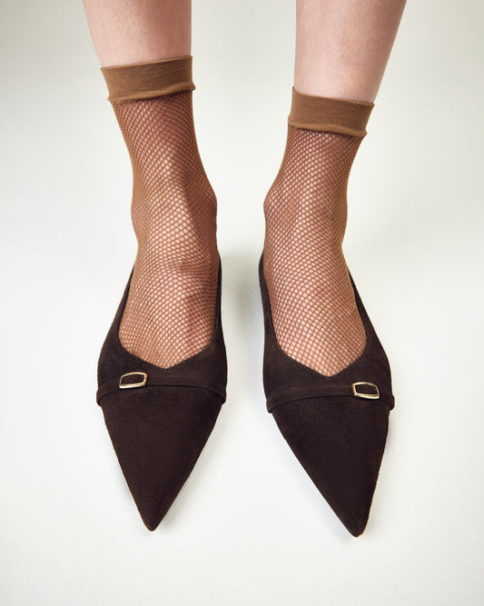 Alice brown ballet flats with a pointed toe LOOKIE ATELIER