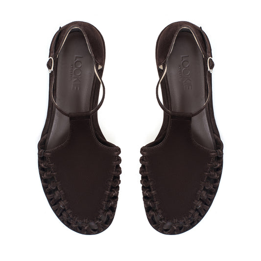 Anatomically shaped Fisherman brown sandals LOOKIE ATELIER