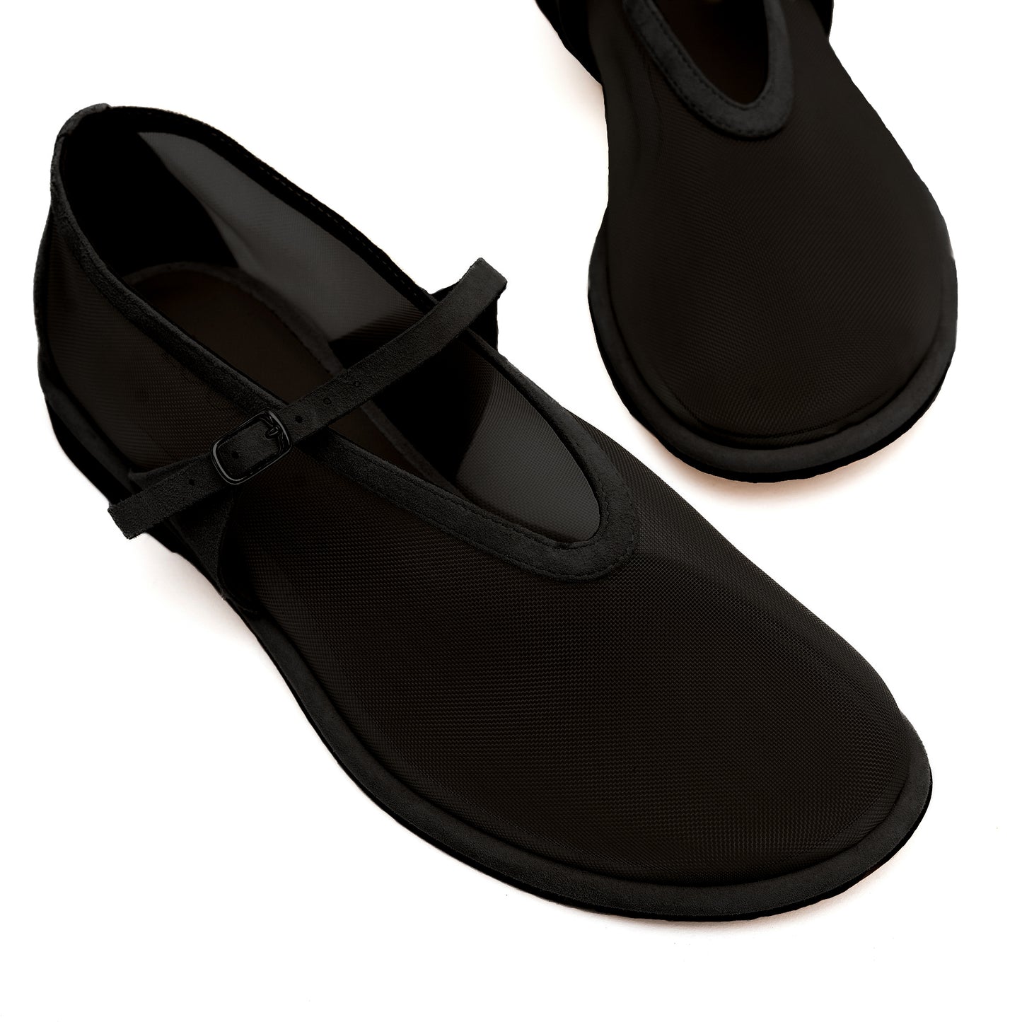 Anatomically shaped Nino black mesh ballet flats LOOKIE ATELIER
