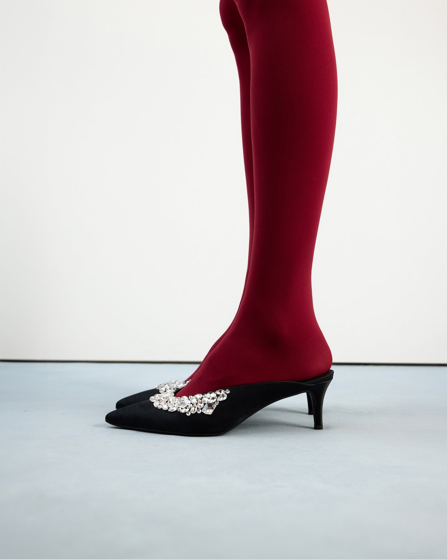 Ava Crystals mules with crystal embroidery LOOKIE ATELIER