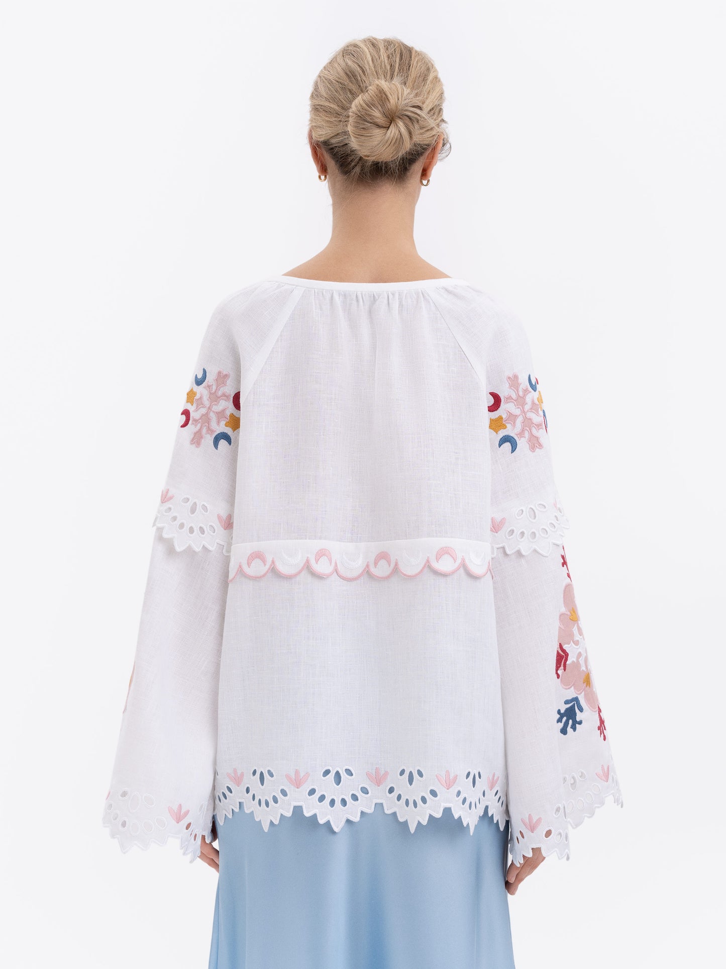White embroidered linen blouse Horytsvit ETNODIM