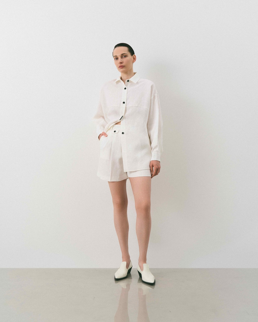 LINEN SHIRT KATERINA KVIT