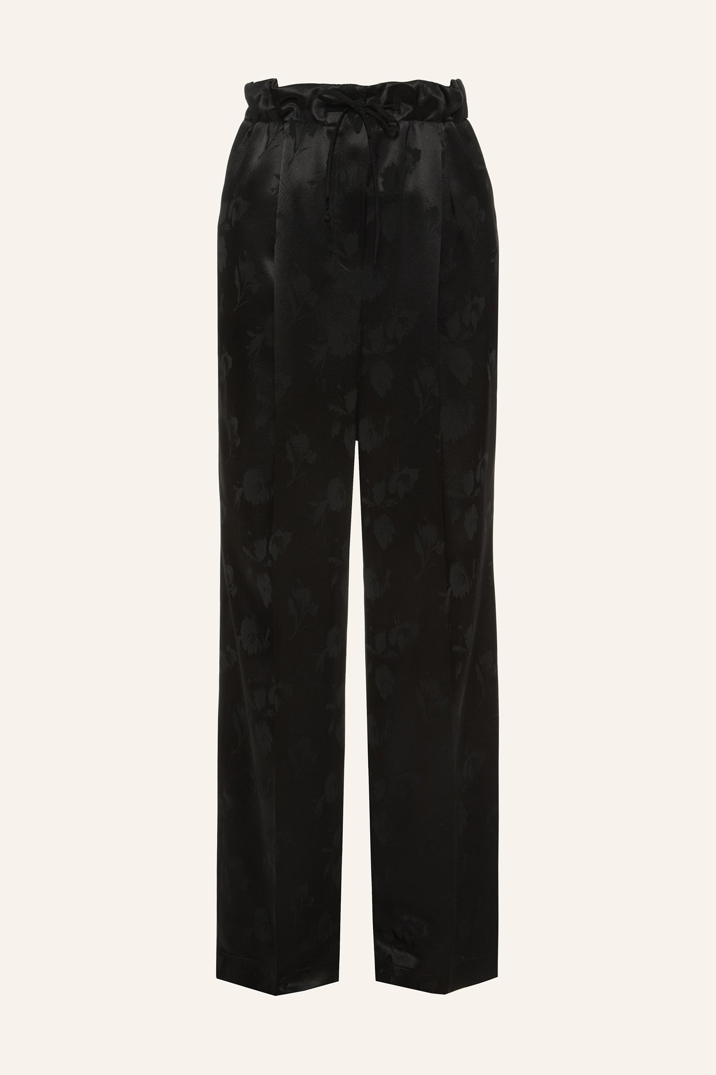 BLACK FLOWERS VISCOSE PANTS KATERINA KVIT