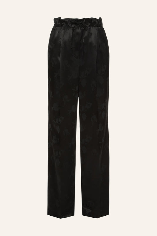BLACK FLOWERS VISCOSE PANTS KATERINA KVIT