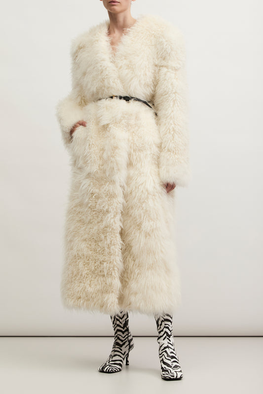 LONG FUR COAT KATERINA KVIT