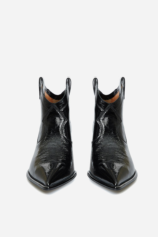 Cherilyn black leather cowboy boots KACHOROVSKA