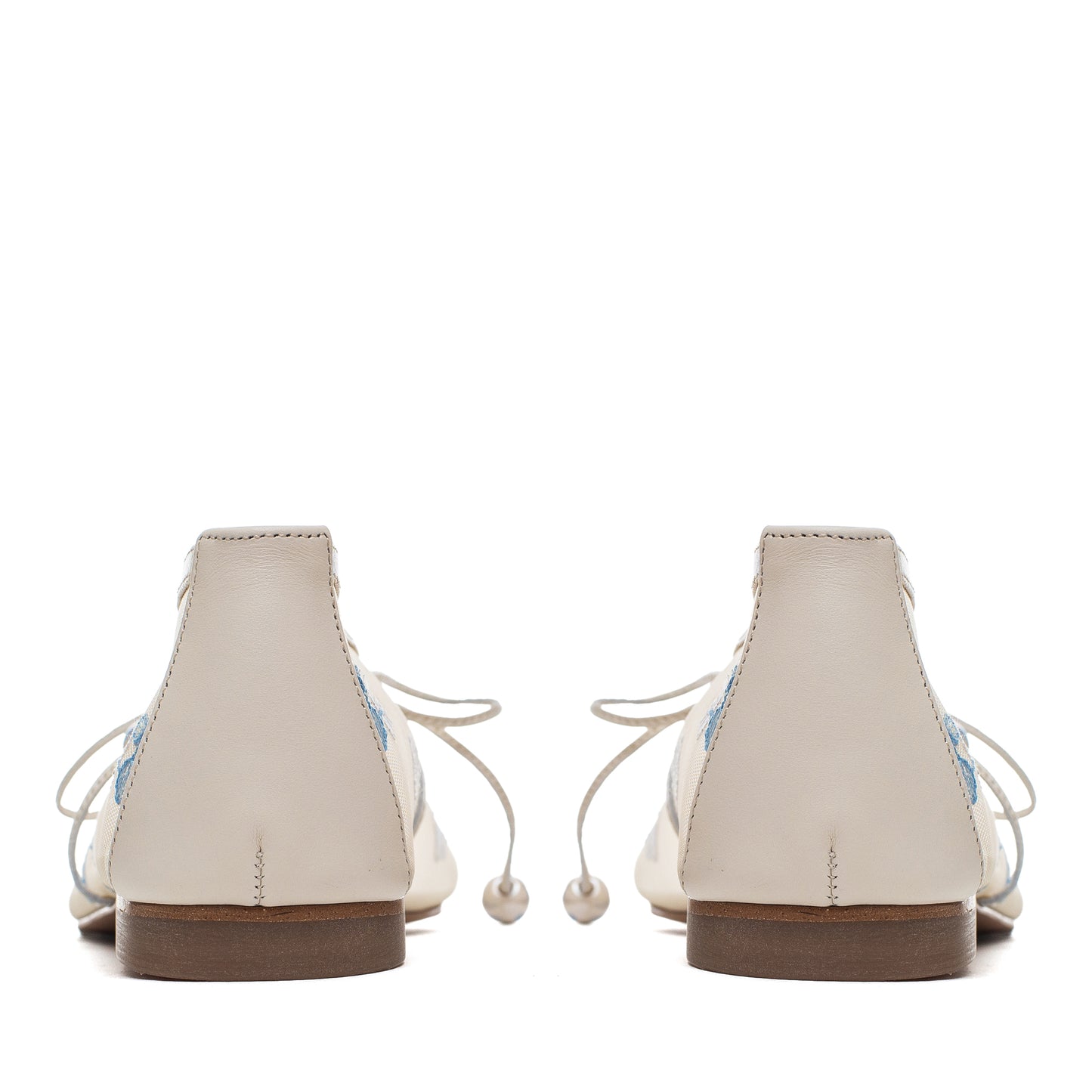 Claire mesh pointed ballet flats with embroidery LOOKIE ATELIER