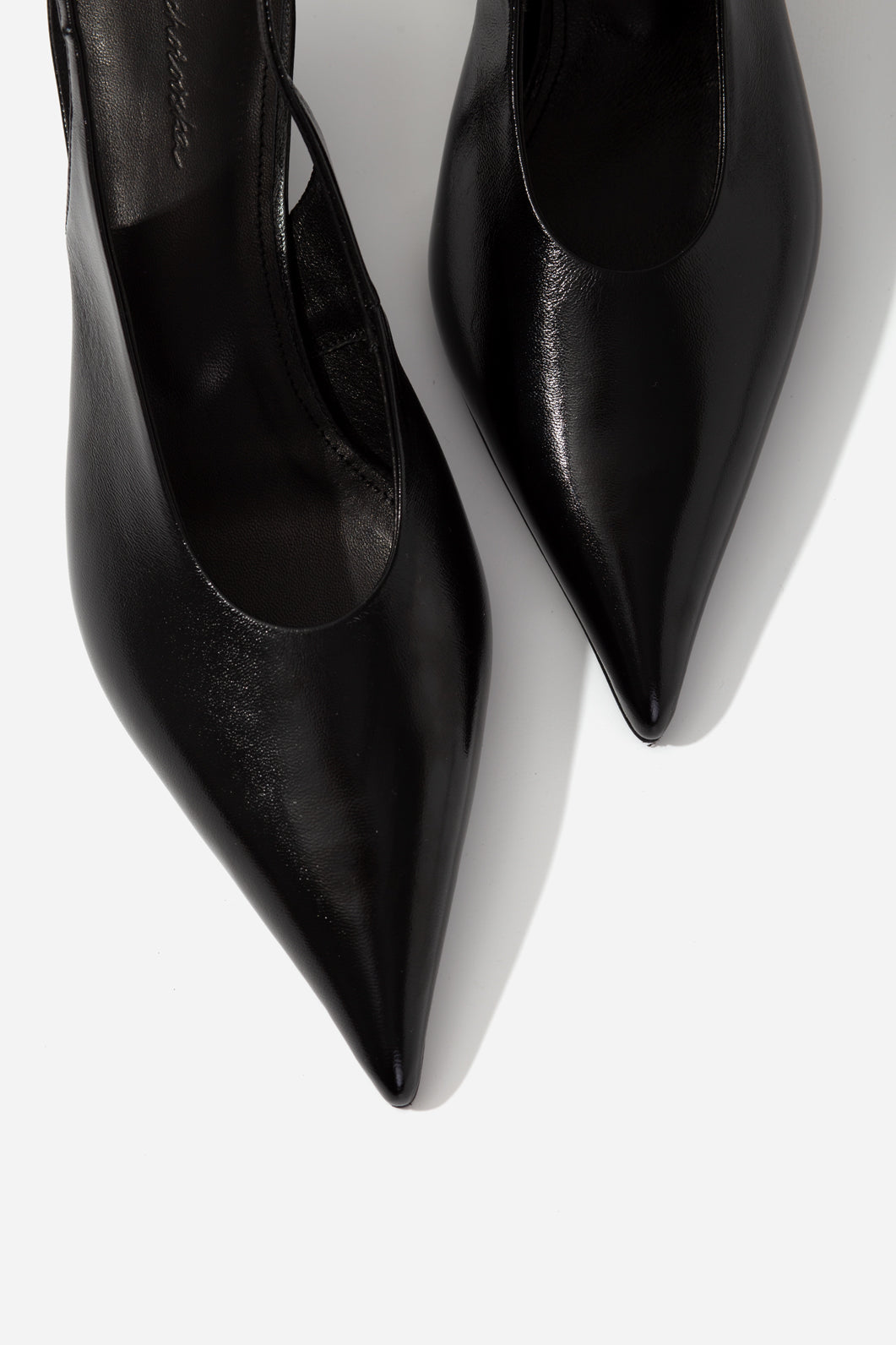 Darcy black satin slingback shoes KACHOROVSKA