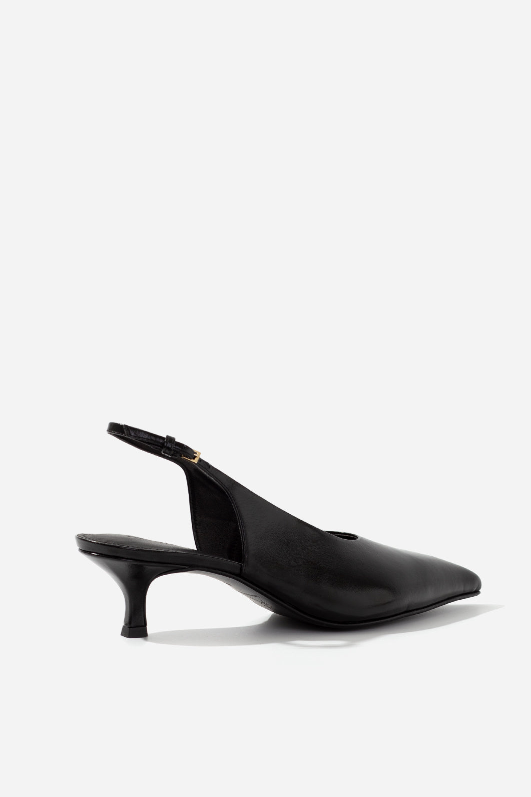 Darcy black satin slingback shoes KACHOROVSKA