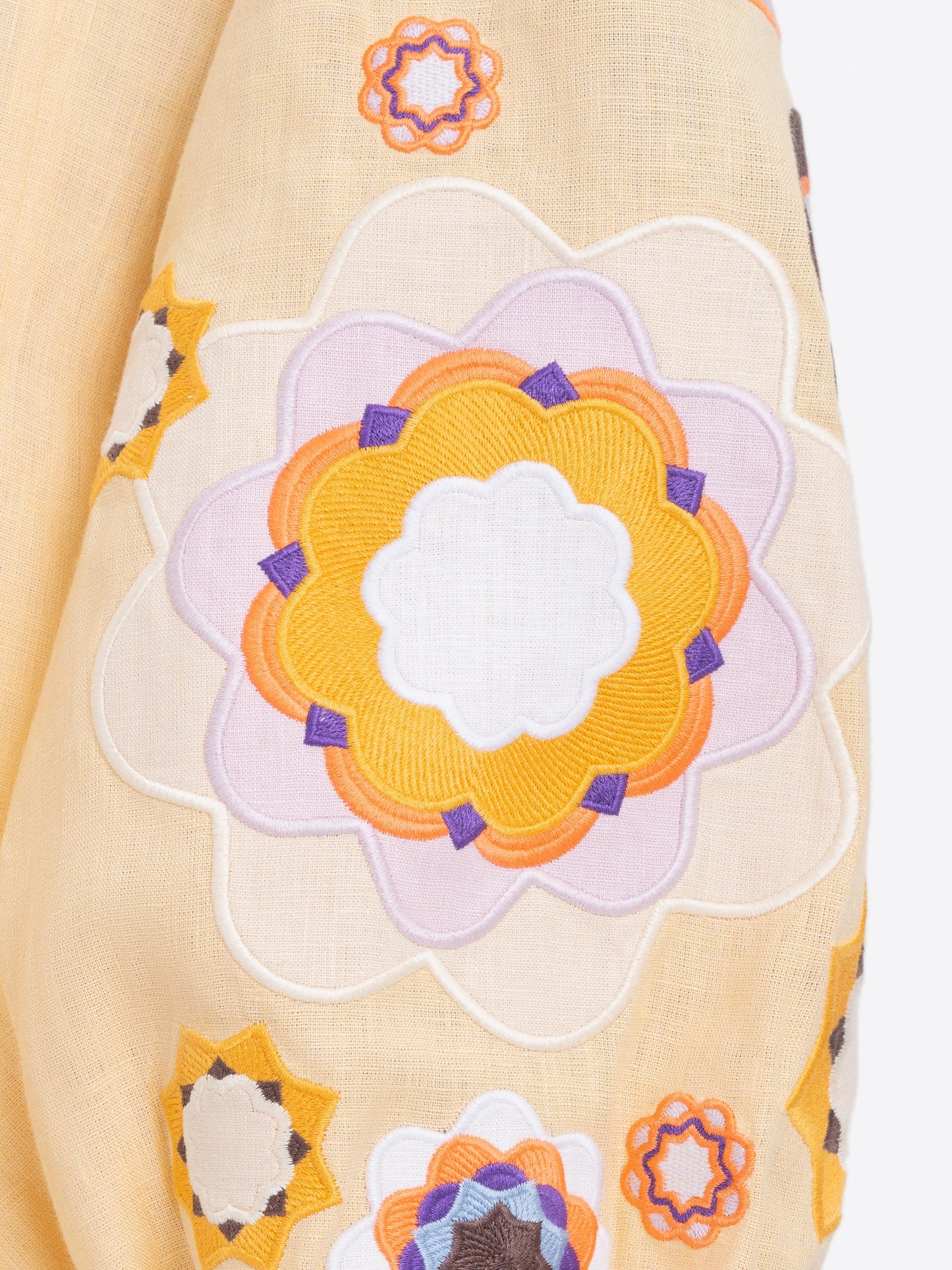 Linen embroidered shirt with botanical motif Linden ETNODIM