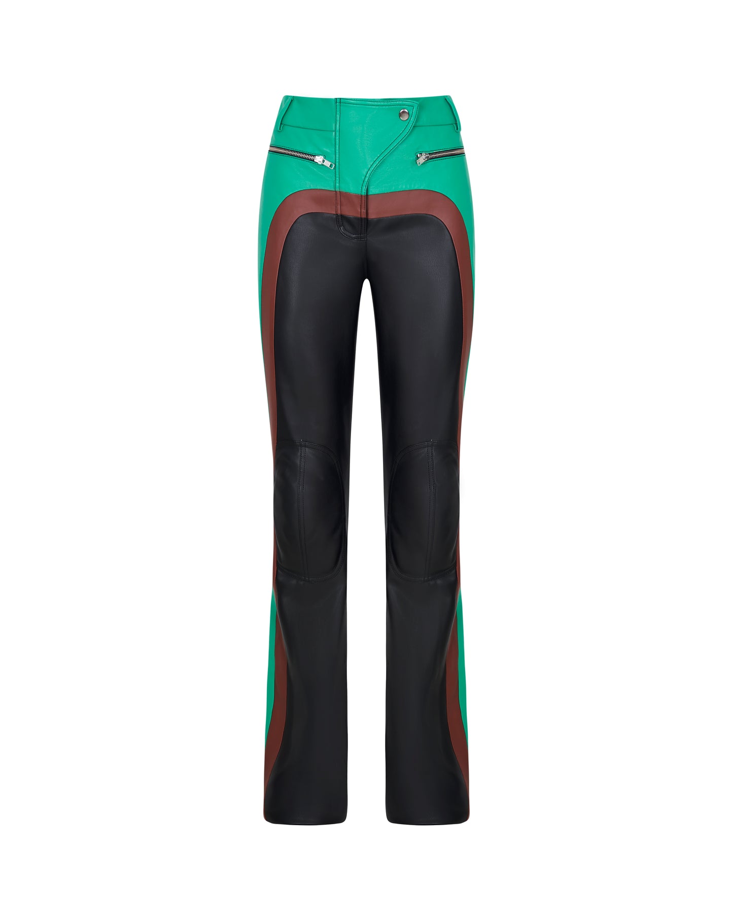 TROUSERS #05 — Faux Leather Patchwork Trousers GUDU