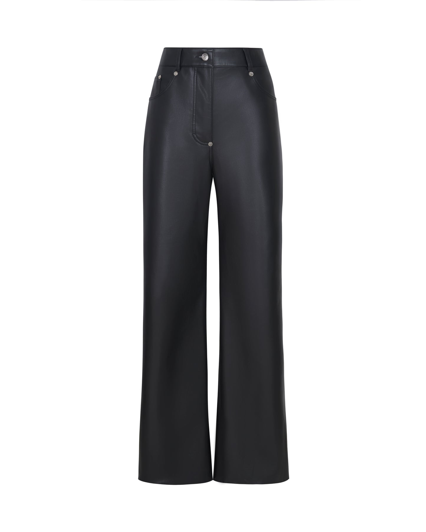 TROUSERS #02 — Relaxed Fit Faux Leather Trousers GUDU