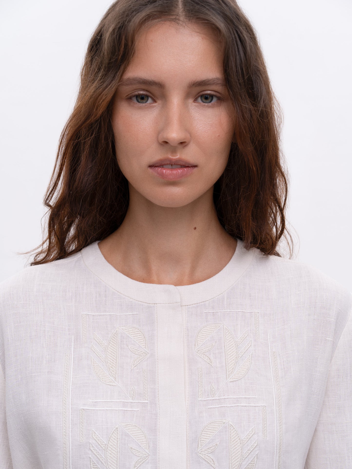 Light Embroidered Shirt Grain Field ETNODIM