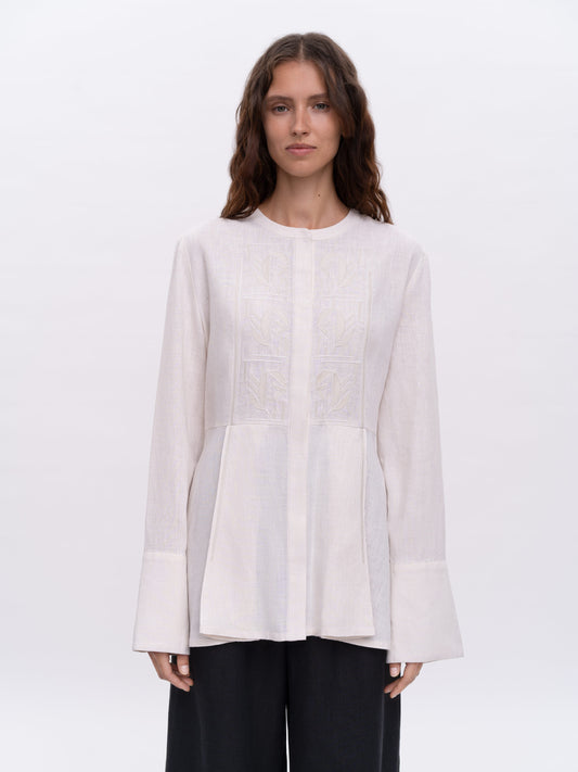 Light Embroidered Shirt Grain Field ETNODIM