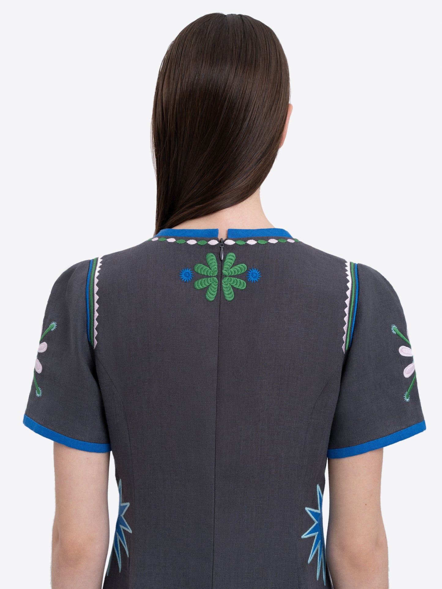 Linen short‑sleeve dress Lebidka ETNODIM