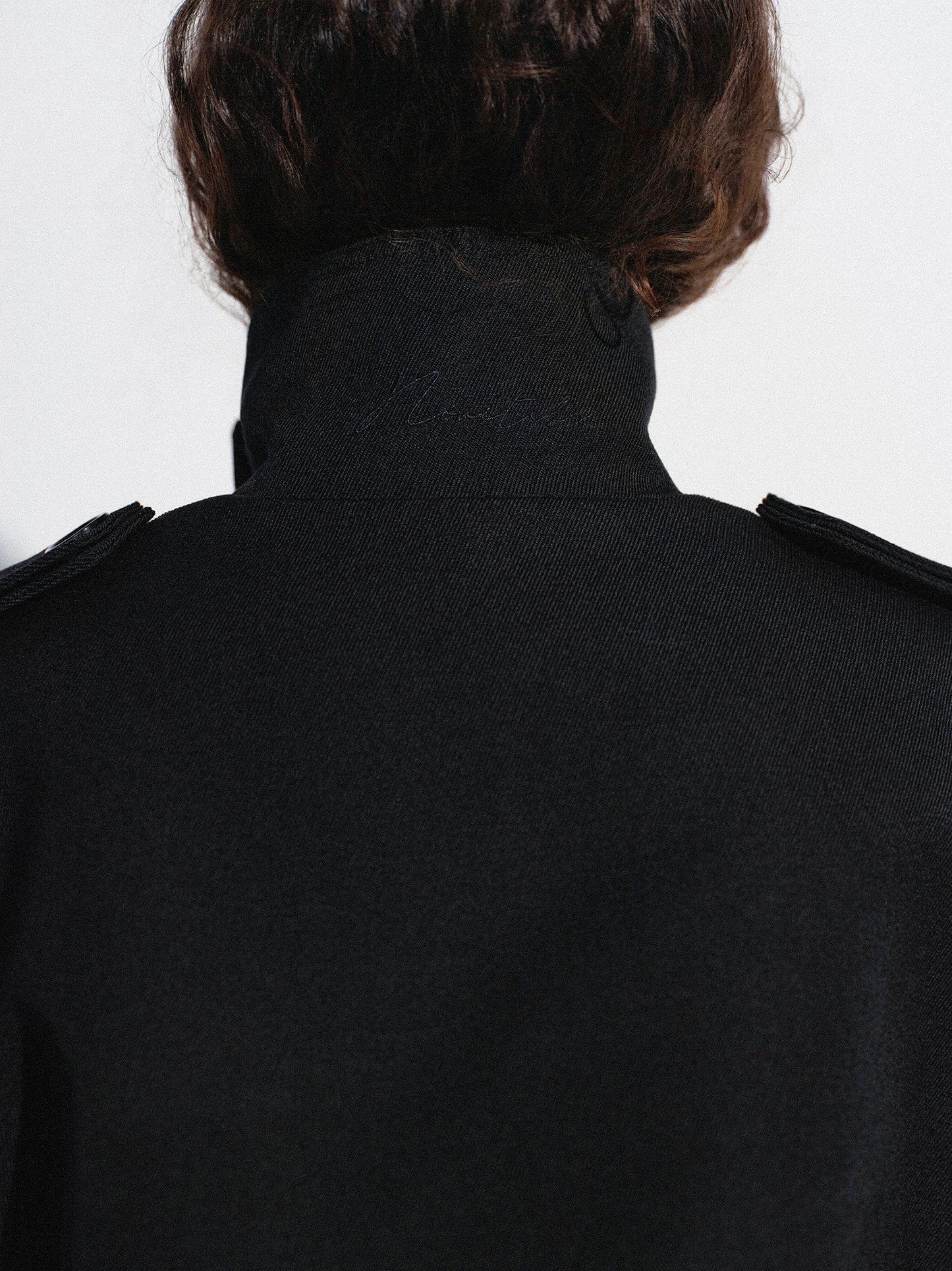 Black stand-collar coat NOVITSKA