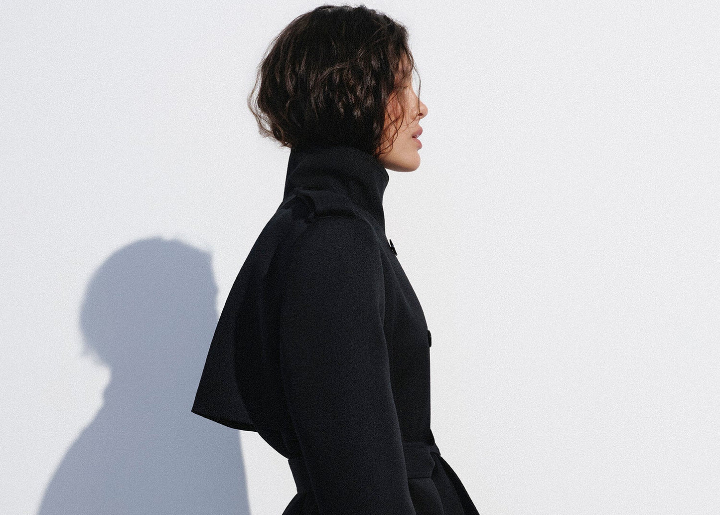 Black stand-collar coat NOVITSKA