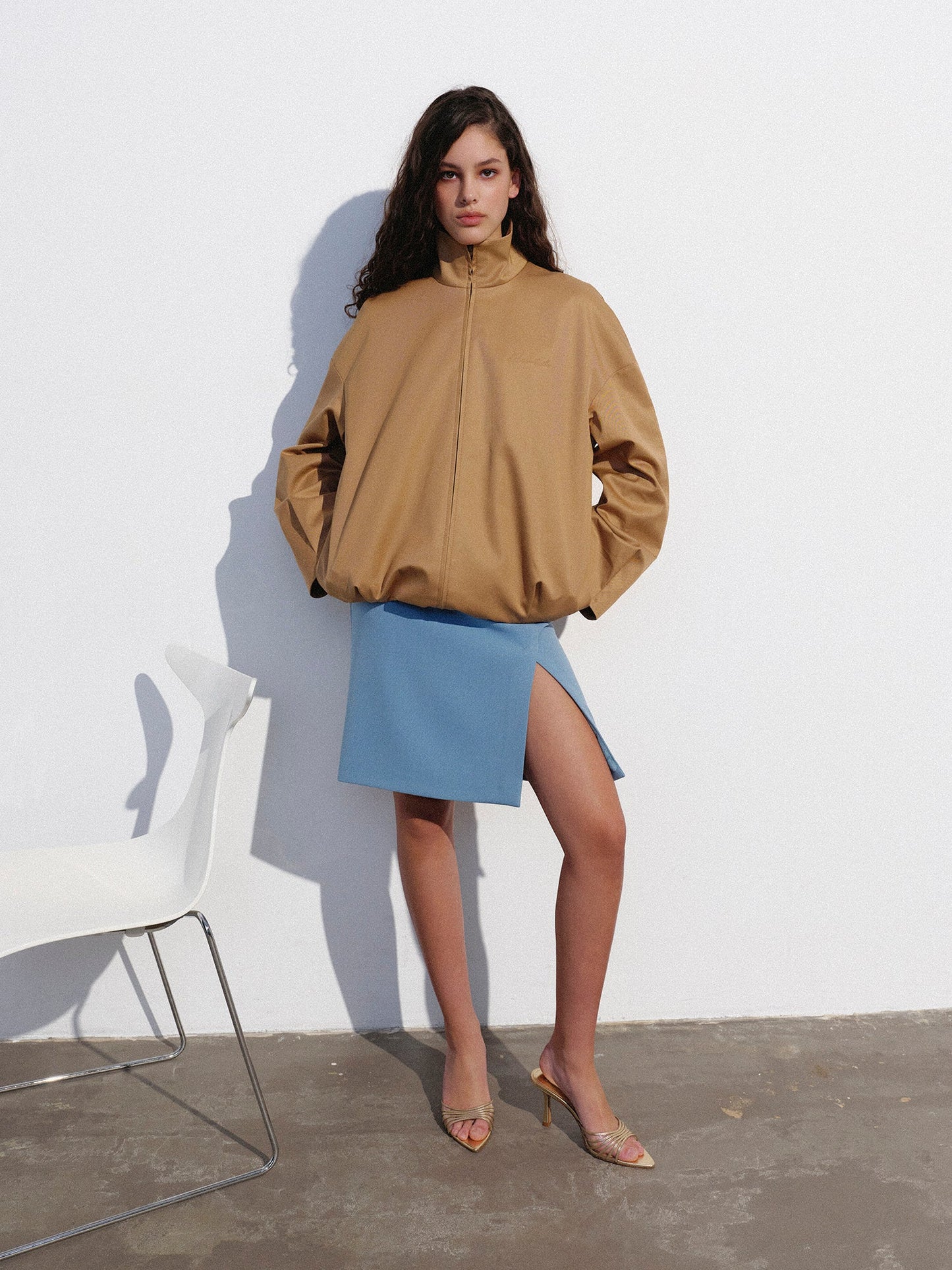 Brown oversized bomber NOVITSKA