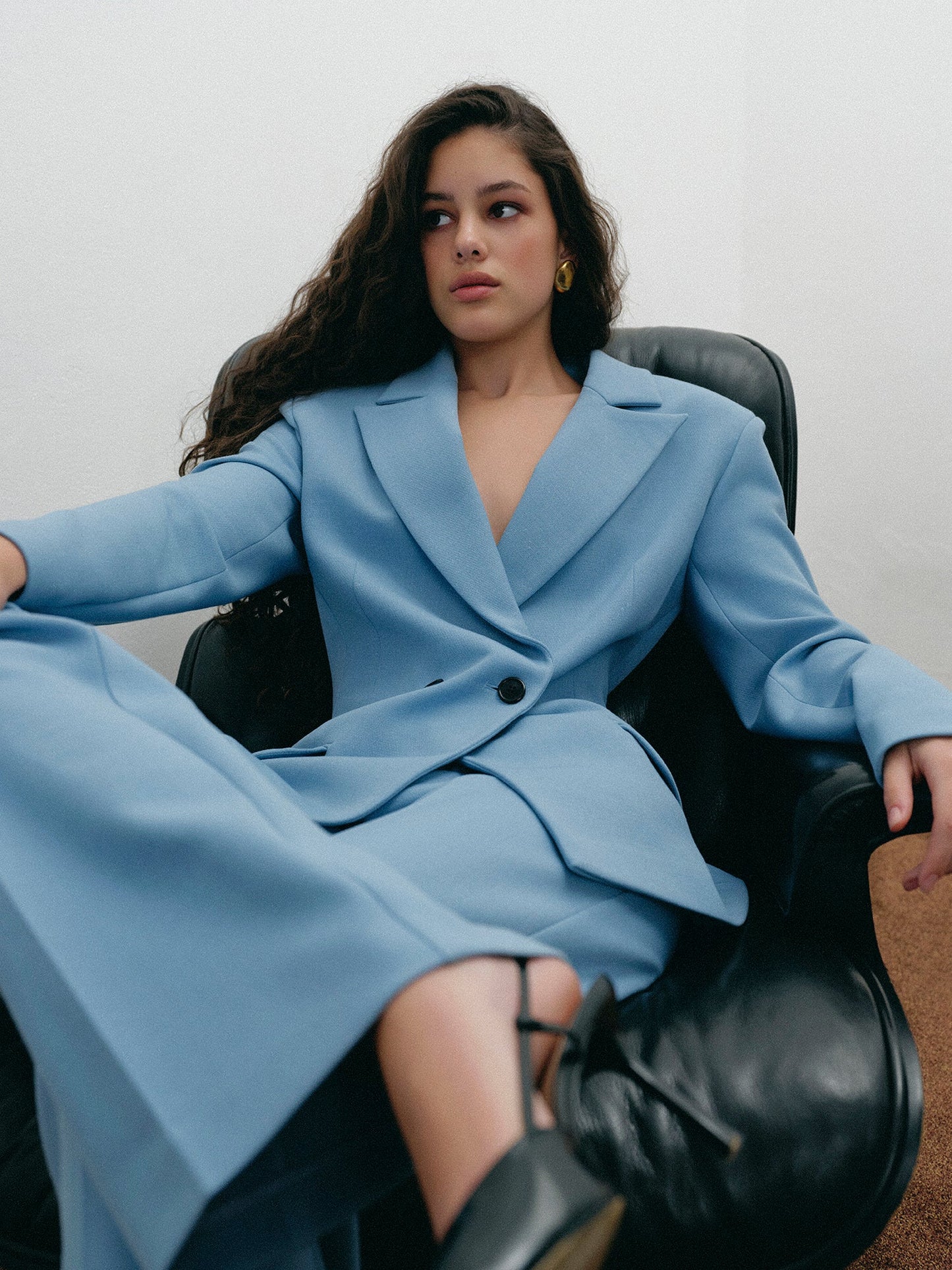 Sky blue structured blazer NOVITSKA