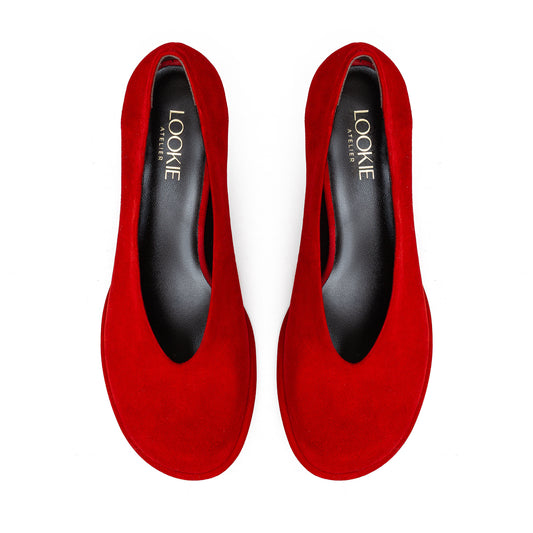 Doris red suede pumps LOOKIE ATELIER