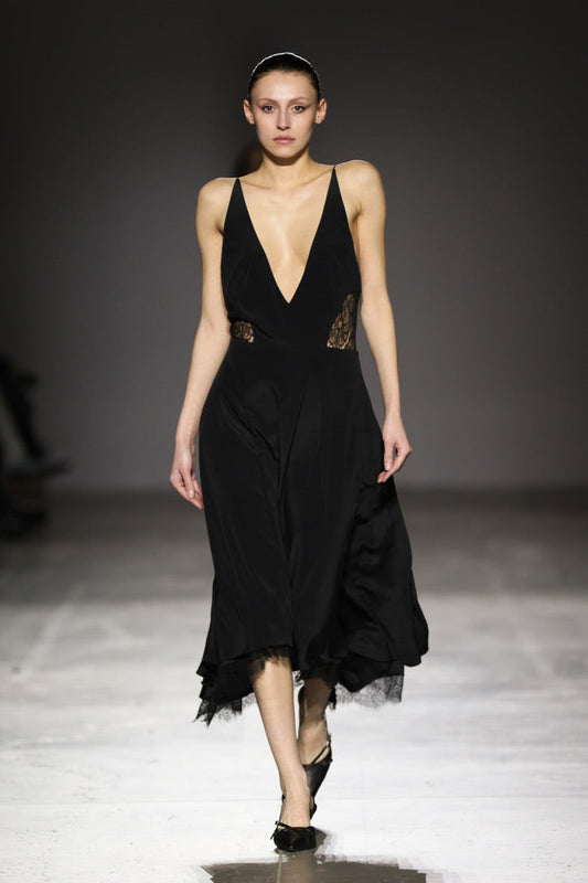 Silk dress with lace details NOVITSKA