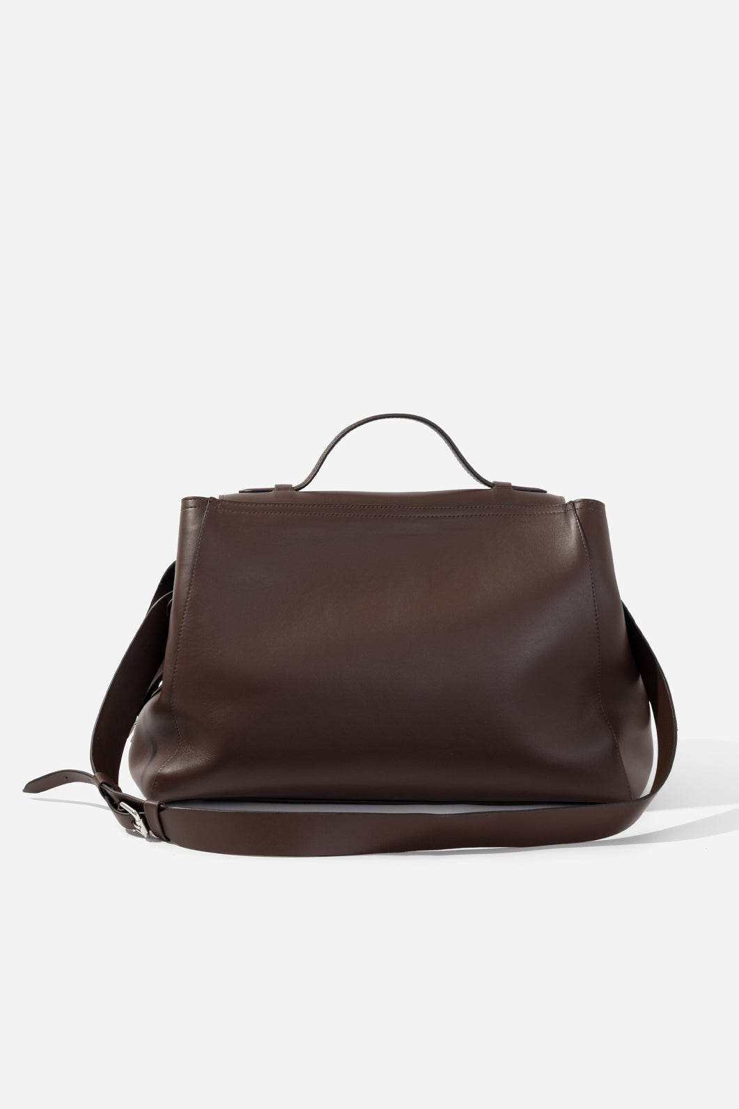 ERNESTINA 42 dark brown leather bag KACHOROVSKA, back view