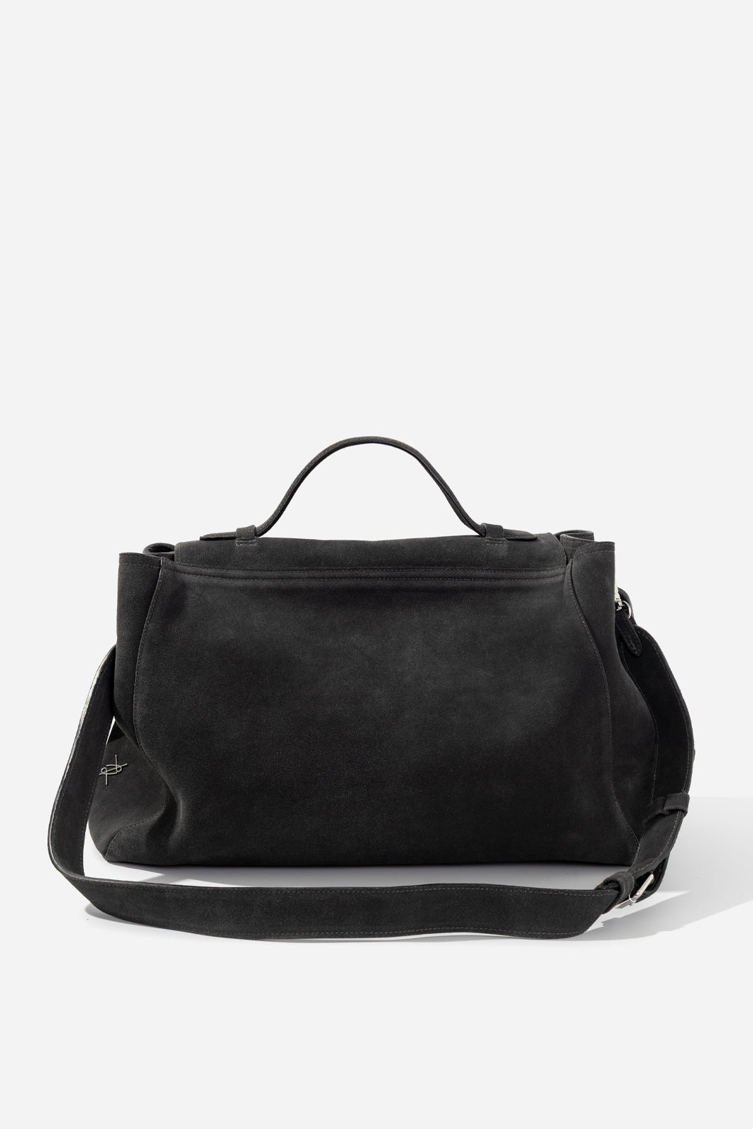 ERNESTINA 42 graphite suede bag KACHOROVSKA, back view