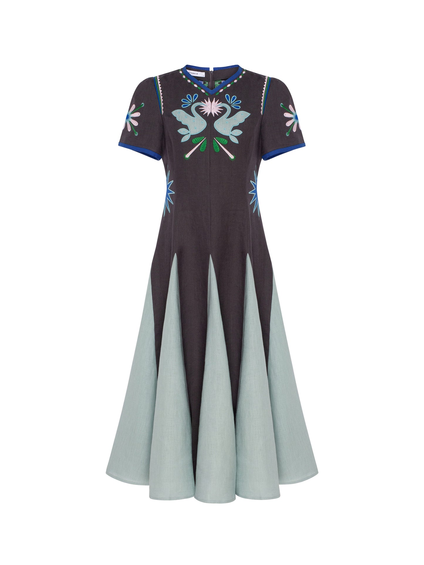 Linen short‑sleeve dress Lebidka ETNODIM