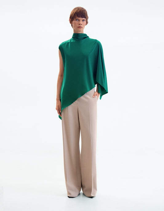 Taupe straight-leg trousers ELENA REVA