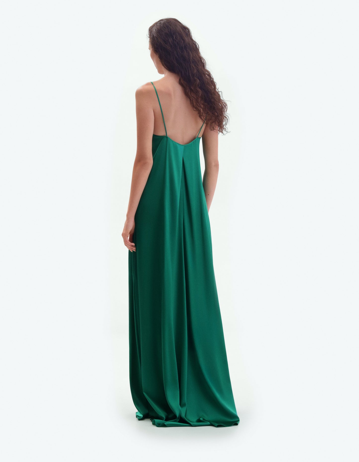 Green silk maxi dress ELENA REVA