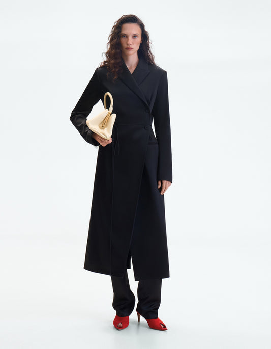 Black satin midi dress ELENA REVA