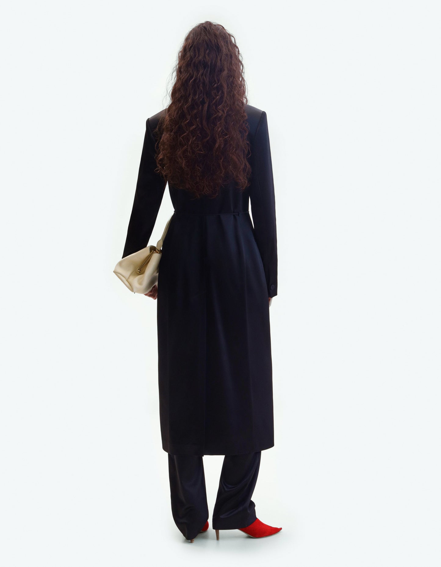 Black satin midi dress ELENA REVA