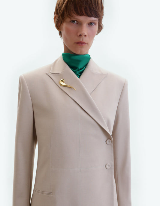 Taupe tailored jacket with geometric details ELENA REVA