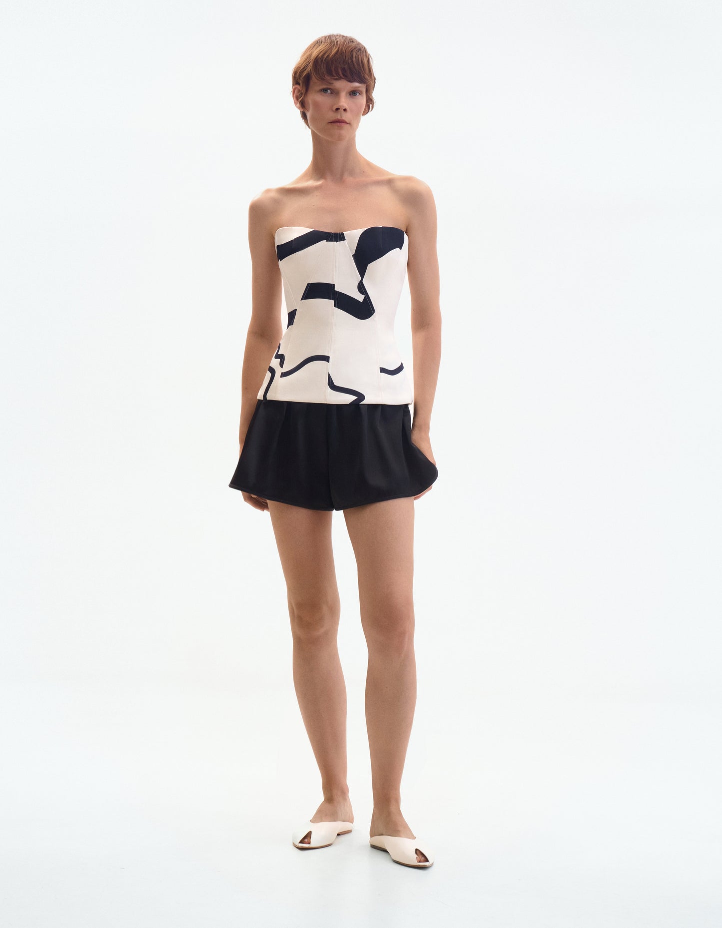 Black satin short ELENA REVA