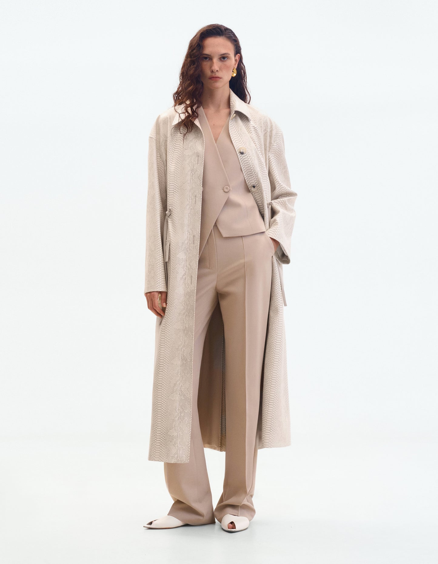 Printed coat in faux leather ELENA REVA