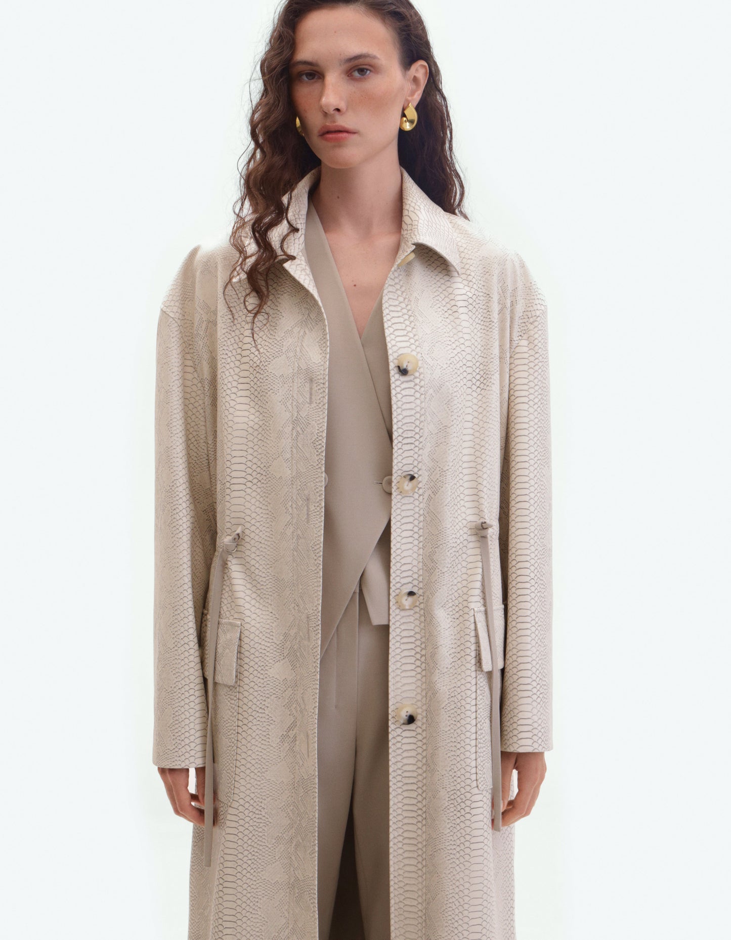 Printed coat in faux leather ELENA REVA