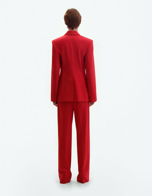 Red straight-leg trousers ELENA REVA
