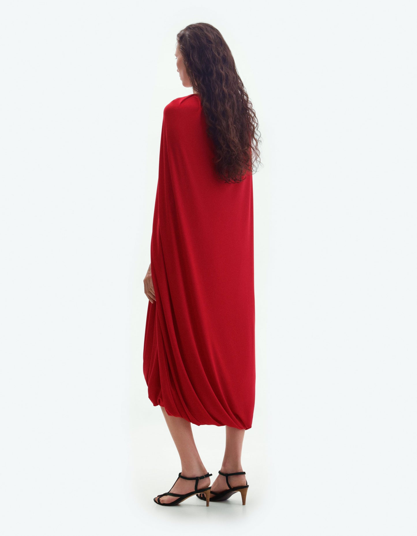 Red jersey cape dress ELENA REVA