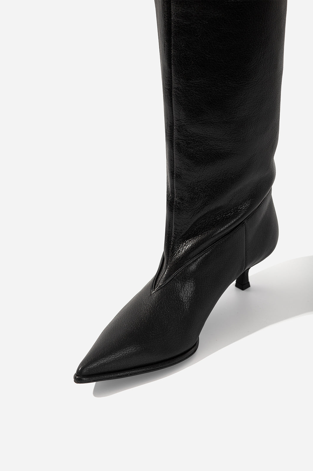 ERICA black shiny leather boots KACHOROVSKA